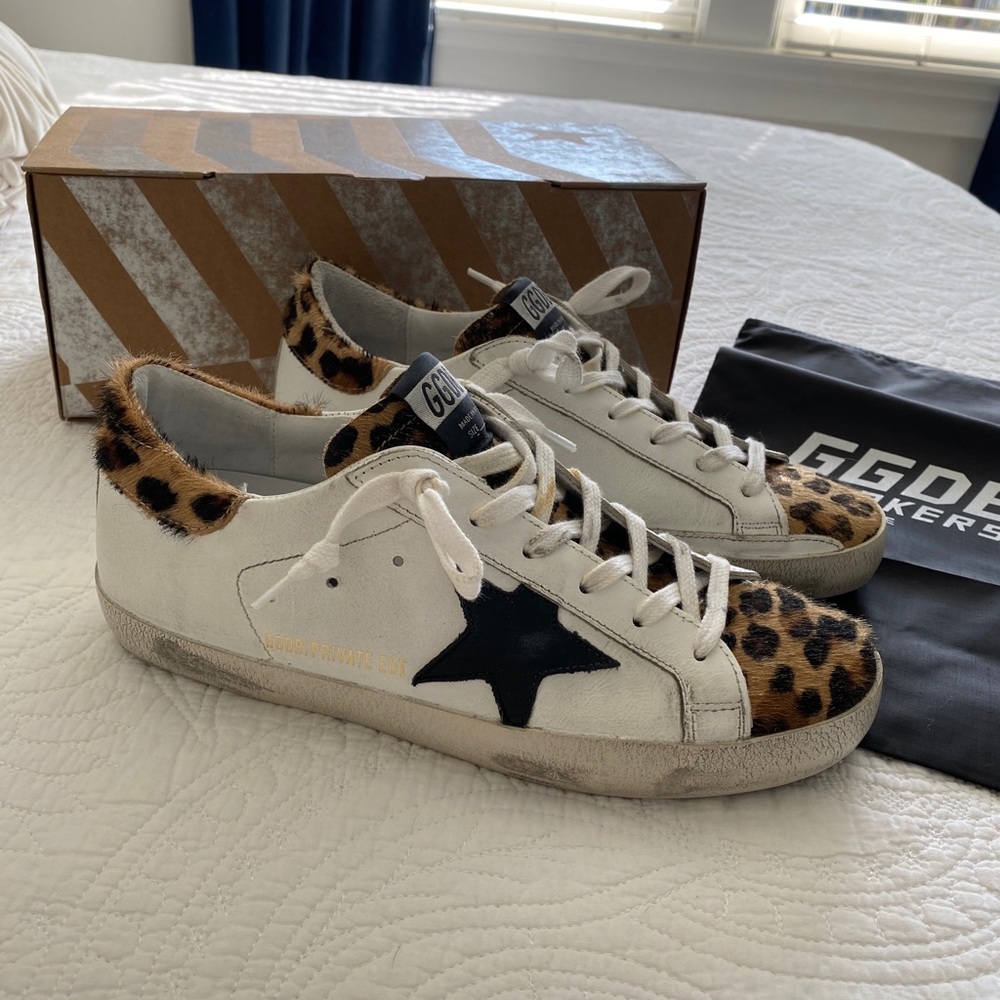 Golden Goose Superstar Leopard Low-Top Sneakers